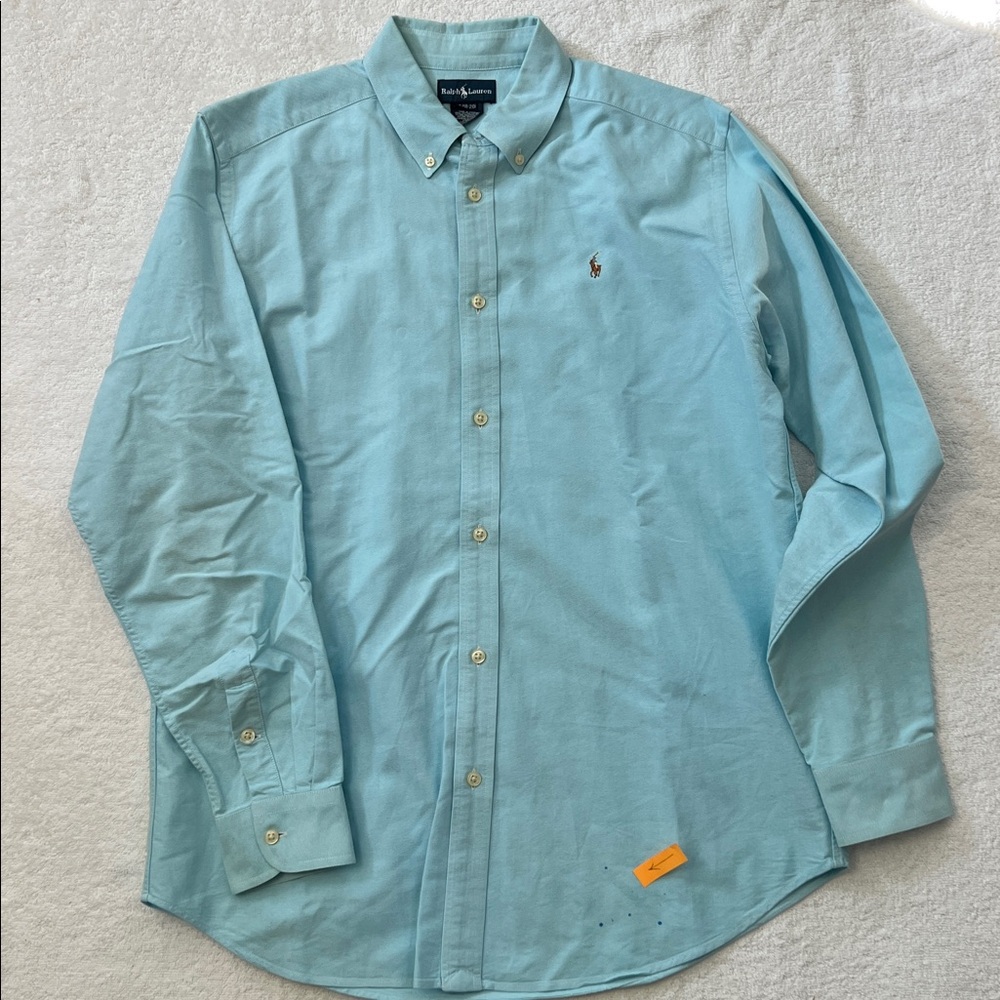 Ralph Lauren Boy’s Aqua Button Down Shirt, Size XL (18-20) - Picture 5 of 8